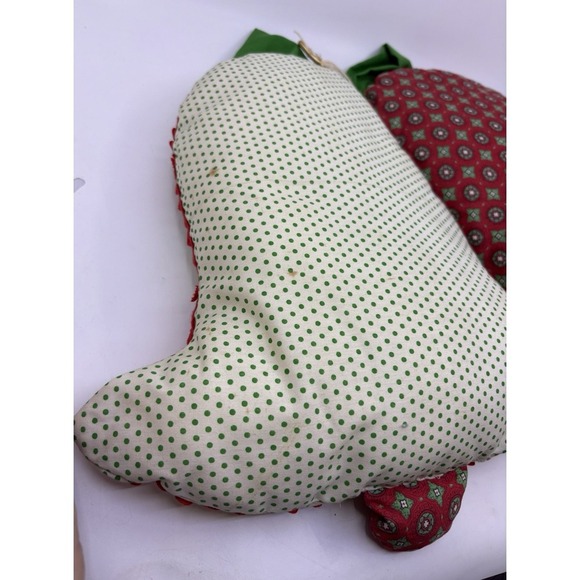 Vintage Handmade Plush Cloth Merry Christmas Bells Bow Holiday Decorations - Picture 10 of 13